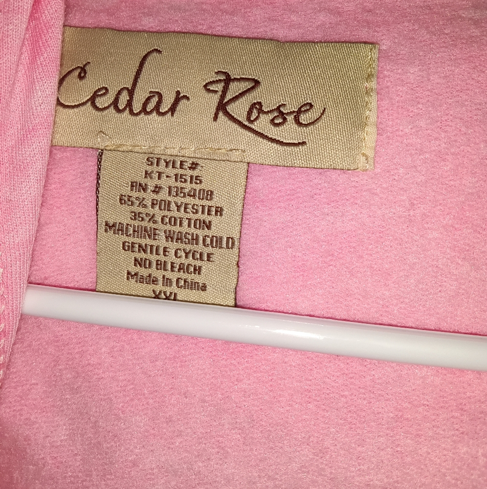 EUC Cedar Rose Women's Plus Size Pink Rhinestone Hoodie XXL - Picture 3 of 4